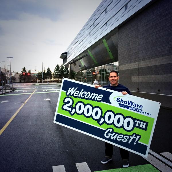 ShoWare Center's 2 millionth guest, Erik Hannon (photo used with permission)